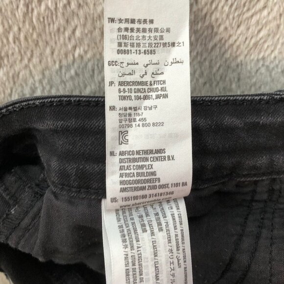 Abercrombie & Fitch Womens Jeans Size 6S Super Skinny Black Denim Casual Ankle - Picture 10 of 16